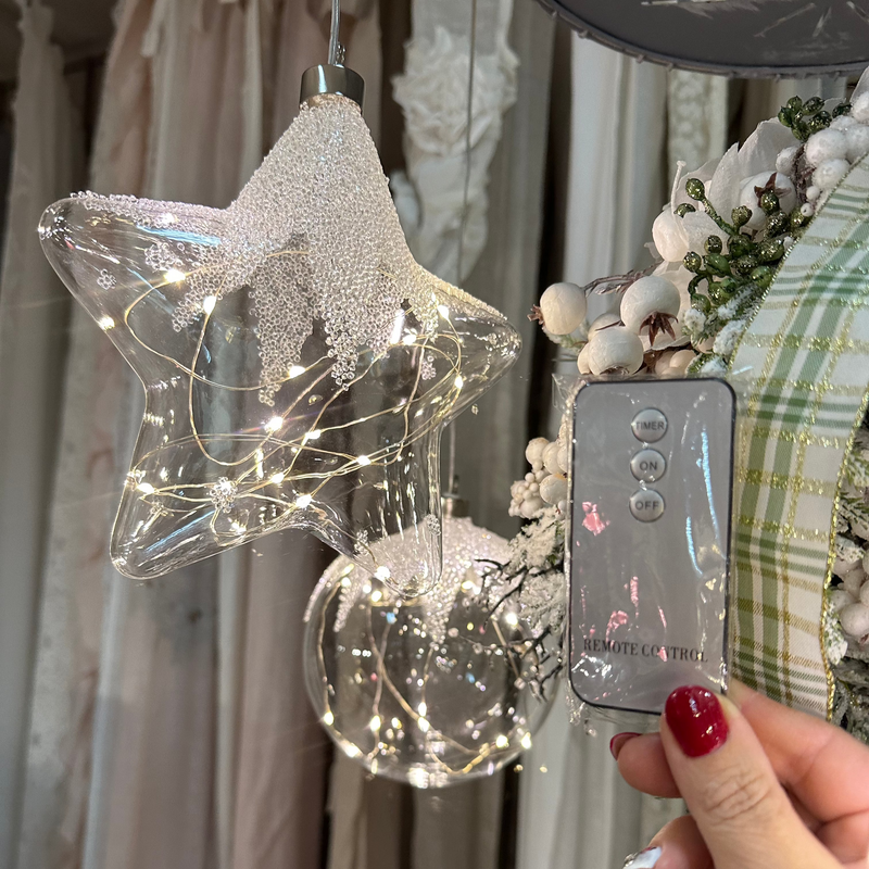 BIANCHI DINO Decorazione Natalizia in Vetro con Led e Telecomando