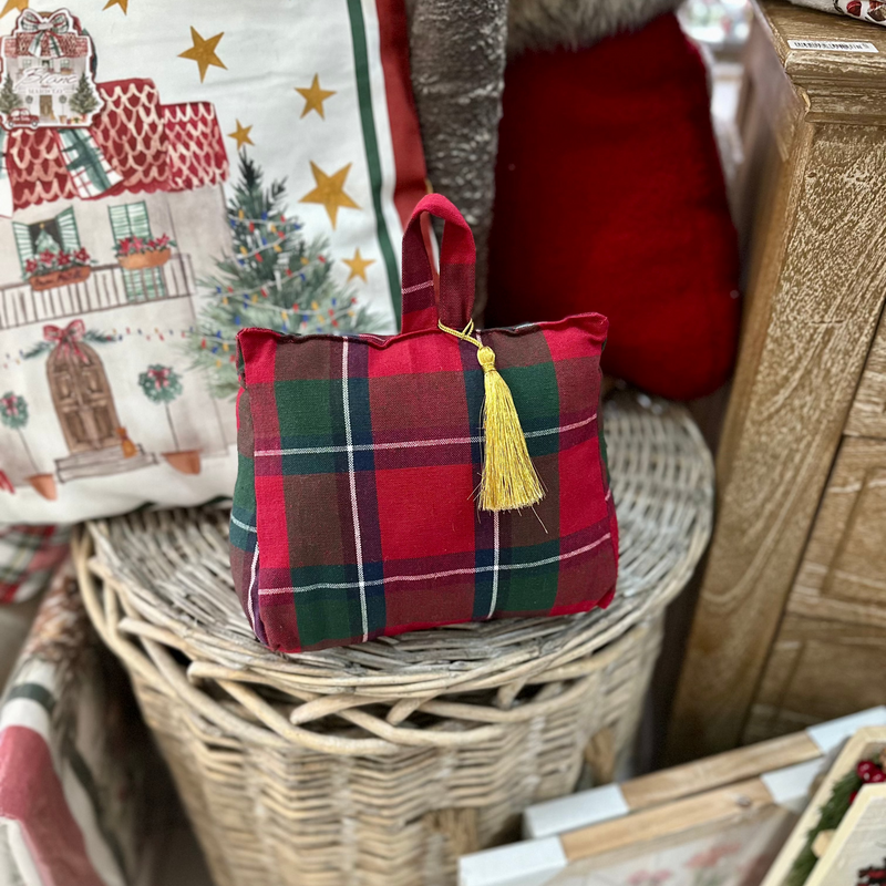 BLANC MARICLÒ Fermaporta Tartan in Cotone