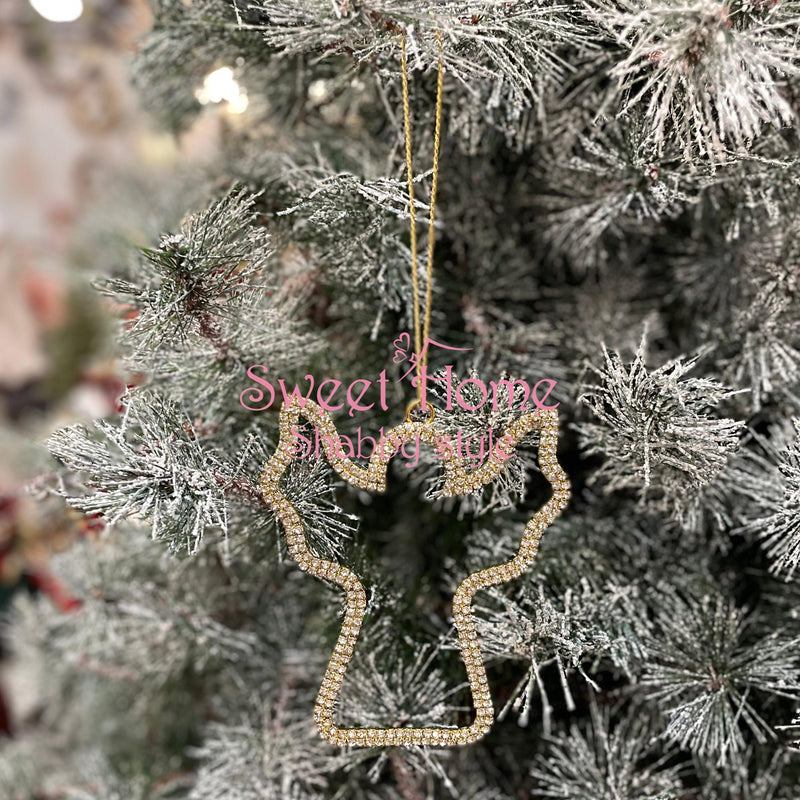 FIORI DI LENA Decorazione Dorata con Strass