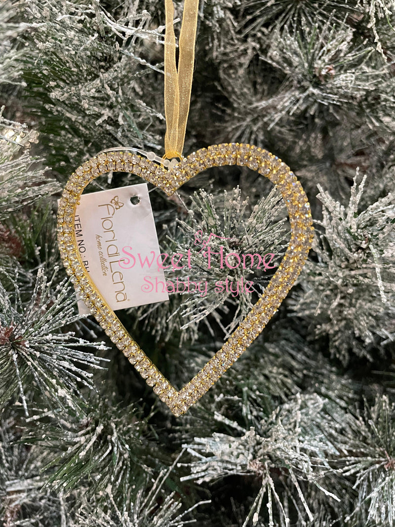 FIORI DI LENA Decorazione Dorata con Strass