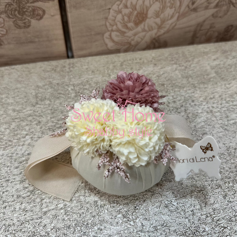 FIORI DI LENA Pouf Profumato con Mini Dalie e Nebbiolina