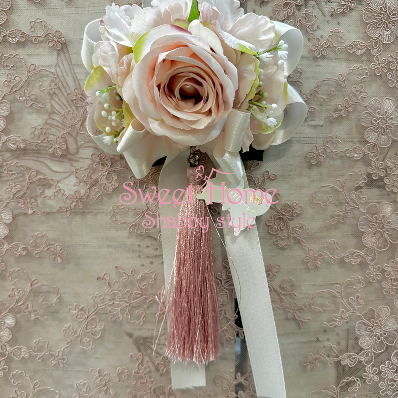 FIORI DI LENA Nappa con Strass e Fiore Rosa