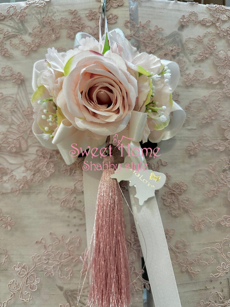 FIORI DI LENA Nappa con Strass e Fiore Rosa