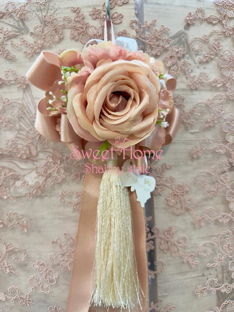 FIORI DI LENA Nappa Rosa con Rosa e Ortensia