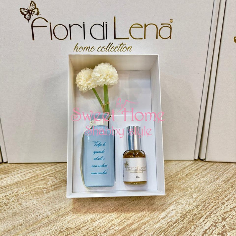 FIORI DI LENA Profumatore Polvere con Dalie e Frase "Seta"