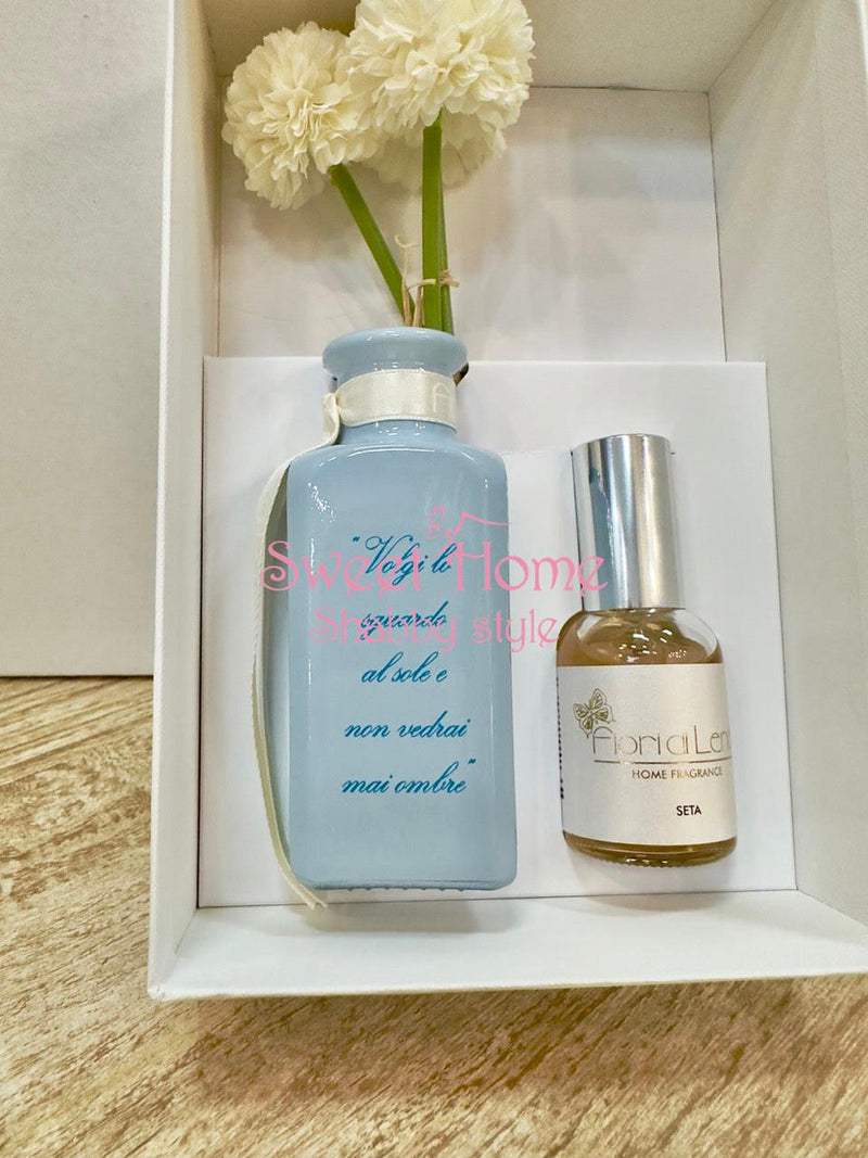 FIORI DI LENA Profumatore Polvere con Dalie e Frase "Seta"