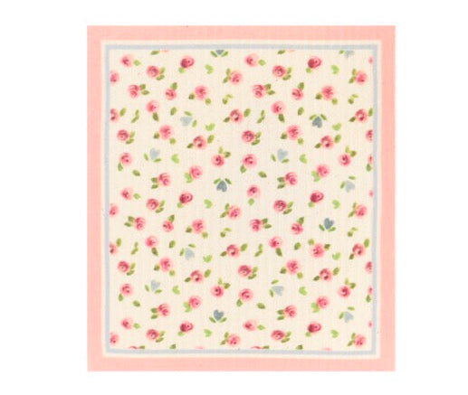 NUVOLE DI STOFFA Set 6 Spugne in Cellulosa con Scatola "LA VIE EN ROSE"