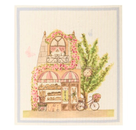 NUVOLE DI STOFFA Set 6 Spugne in Cellulosa con Scatola "LA VIE EN ROSE"