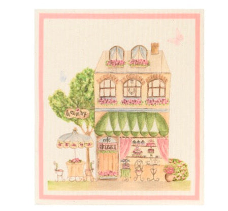 NUVOLE DI STOFFA Set 6 Spugne in Cellulosa con Scatola "LA VIE EN ROSE"