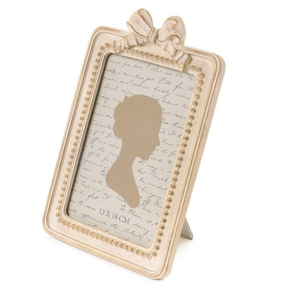 NUVOLE DI STOFFA Portafoto in Resina con Fiocco