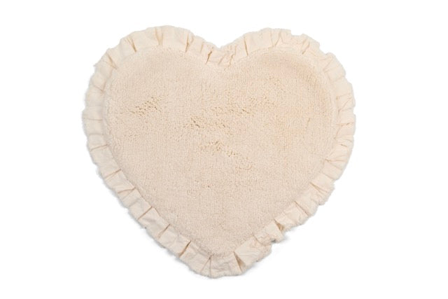NUVOLE DI STOFFA Tappeto Cuore In Cotone con Rouche