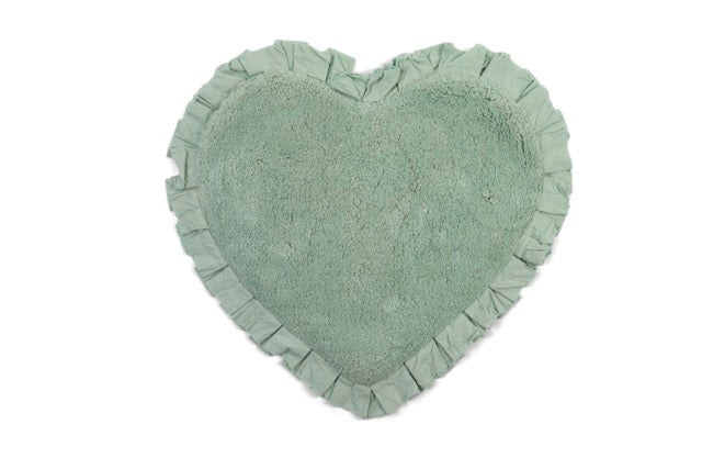 NUVOLE DI STOFFA Tappeto Cuore In Cotone con Rouche