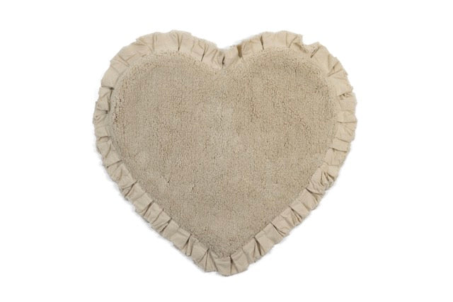 NUVOLE DI STOFFA Tappeto Cuore In Cotone con Rouche