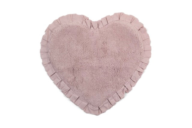 NUVOLE DI STOFFA Tappeto Cuore In Cotone con Rouche