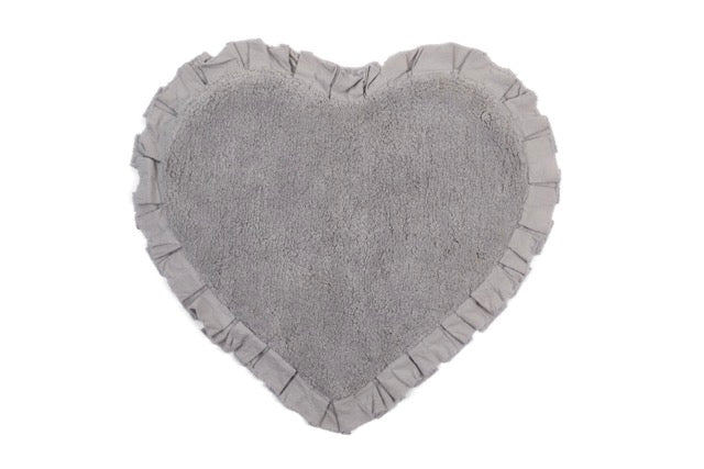 NUVOLE DI STOFFA Tappeto Cuore In Cotone con Rouche