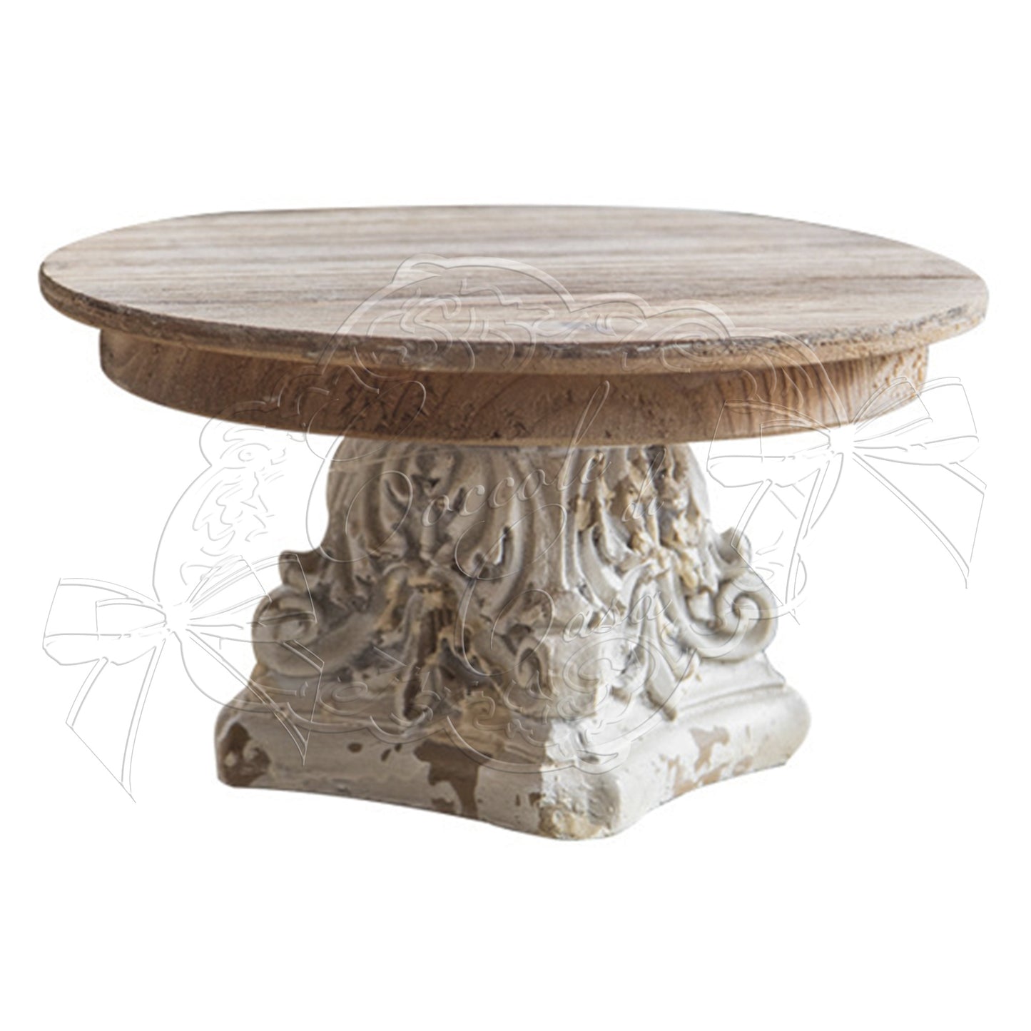 Small cake stand with capital and natural top Coccole di casa
