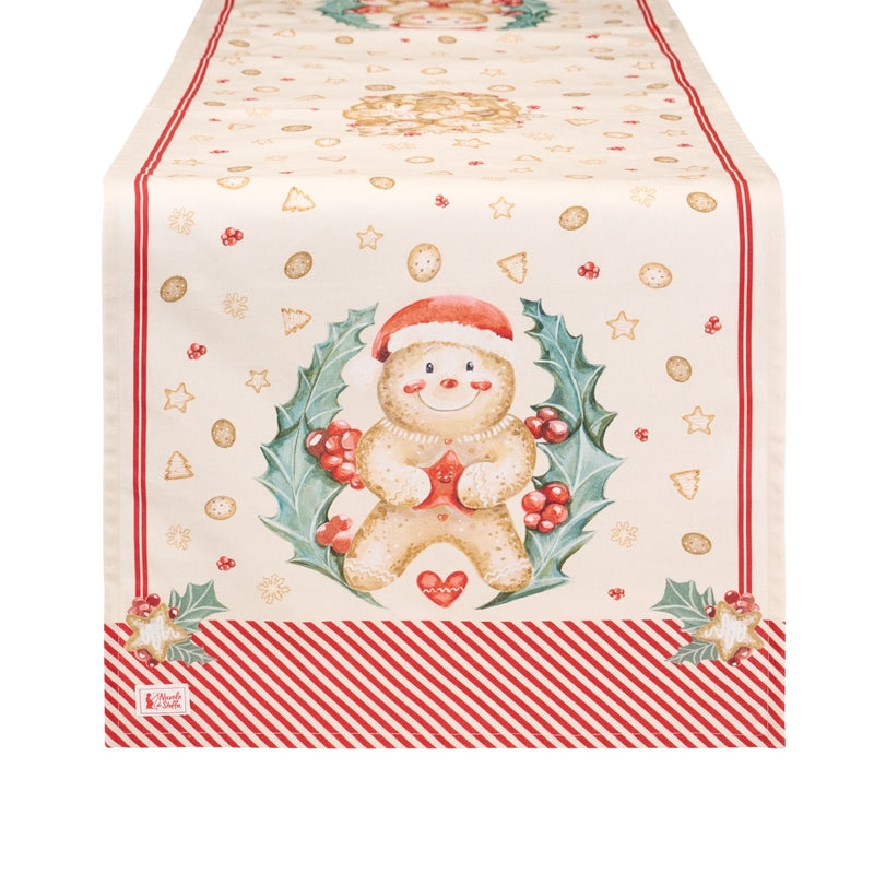 NUVOLE DI STOFFA Runner in Cotone "DELICIOUS CHRISTMAS" 50x150 cm