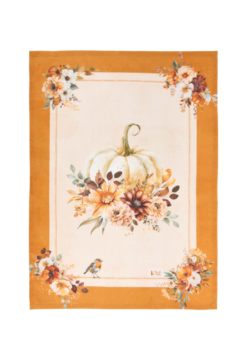 NUVOLE DI STOFFA Strofinaccio in Cotone "RACCONTI D'AUTUNNO" 50x70 cm — 3 Soggetti Assortiti
