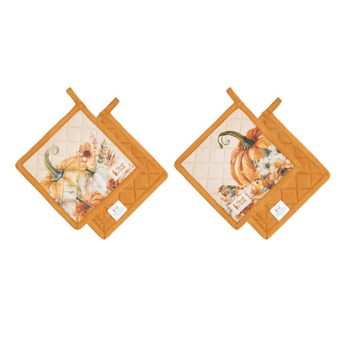 NUVOLE DI STOFFA Presina Trapuntata "RACCONTI D'AUTUNNO" 18x18 cm — 2 Varianti Assortite