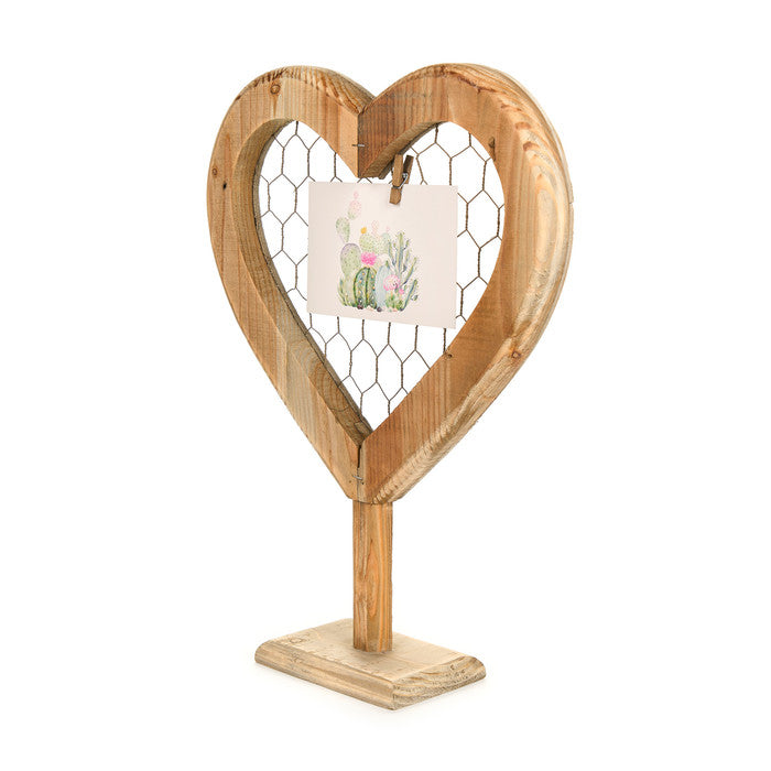 NUVOLE DI STOFFA Memo Cuore Grande con Rete in Legno " GIARDINO D'AUTUNNO "