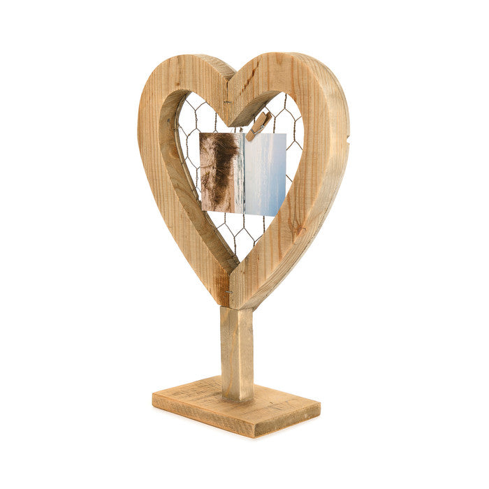 NUVOLE DI STOFFA Memo Cuore Piccolo con Rete in Legno " GIARDINO D'AUTUNNO "