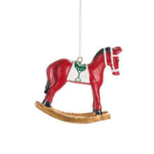 NUVOLE DI STOFFA Decorazione Cavalluccio a Dondolo Natalizio in Legno