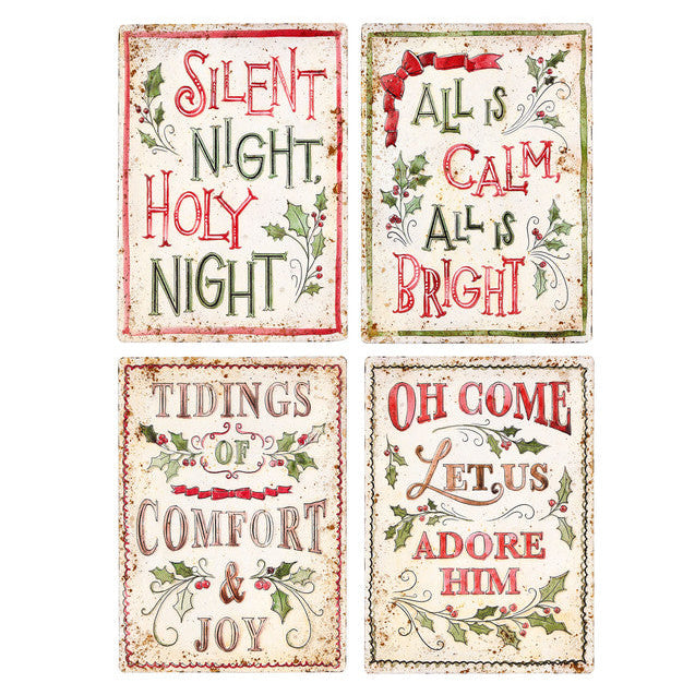 NUVOLE DI STOFFA Quadro in Metallo con Scritte