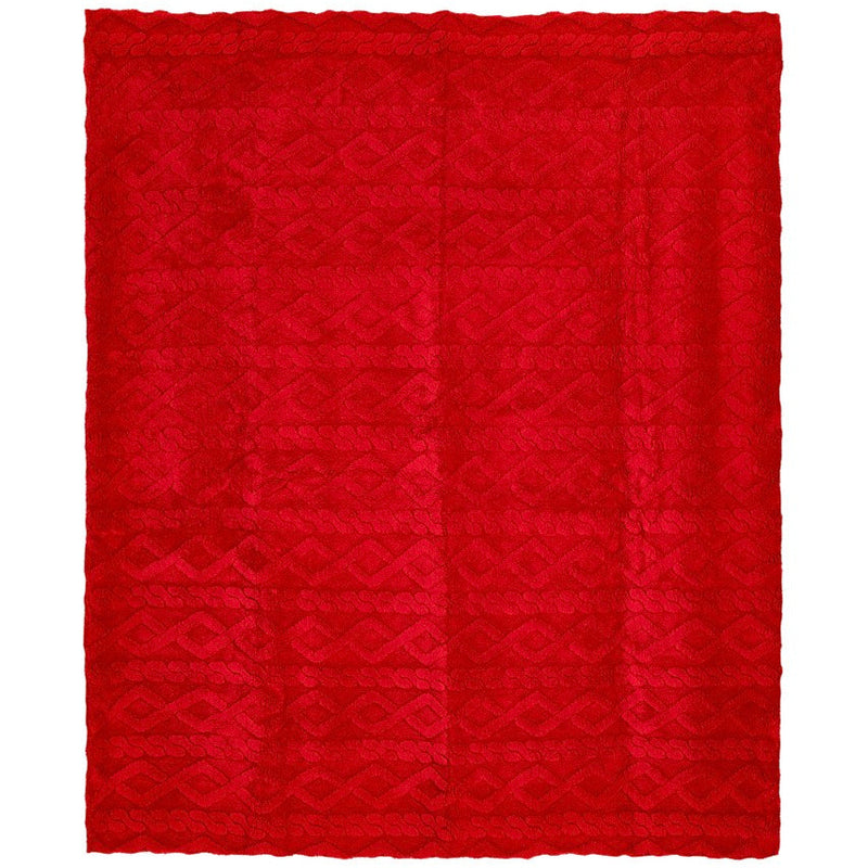 NUVOLE DI STOFFA Plaid a Quadri in Pelliccia Sintetica Rosso 160x190 cm
