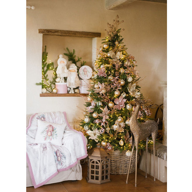 NUVOLE DI STOFFA Plaid in Sherpa con Scatola " DARLING " Rosa