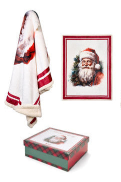 NUVOLE DI STOFFA Plaid Sherpa con Scatola Christmas