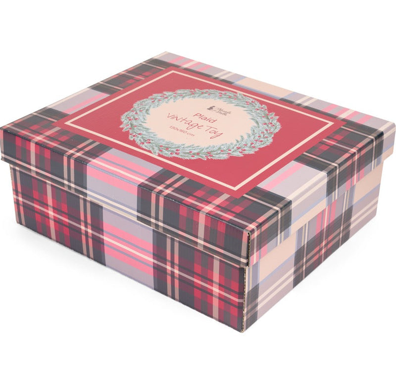 NUVOLE DI STOFFA Plaid Tartan con Scatola "VINTAGE TOYS"