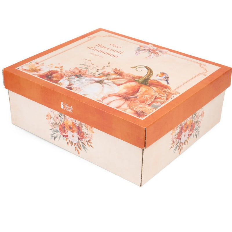 NUVOLE DI STOFFA Plaid "RACCONTI D'AUTUNNO" 130x160 cm con Gift Box