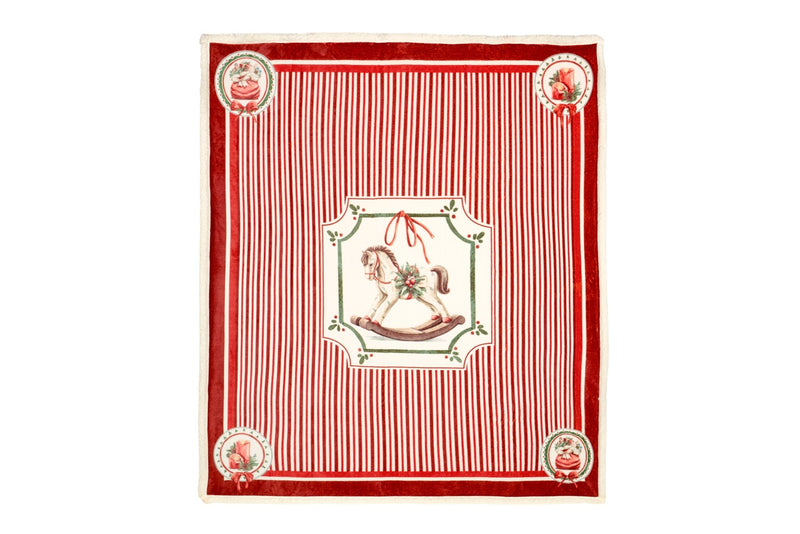 NUVOLE DI STOFFA Plaid Natalizio "MAGIC NOËL" 130x160 cm con Gift Box — 2 Varianti Assortite