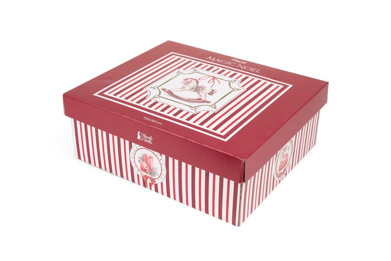 NUVOLE DI STOFFA Plaid Natalizio "MAGIC NOËL" 130x160 cm con Gift Box — 2 Varianti Assortite