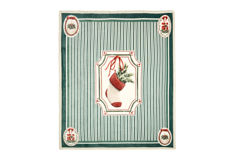 NUVOLE DI STOFFA Plaid Natalizio "MAGIC NOËL" 130x160 cm con Gift Box — 2 Varianti Assortite