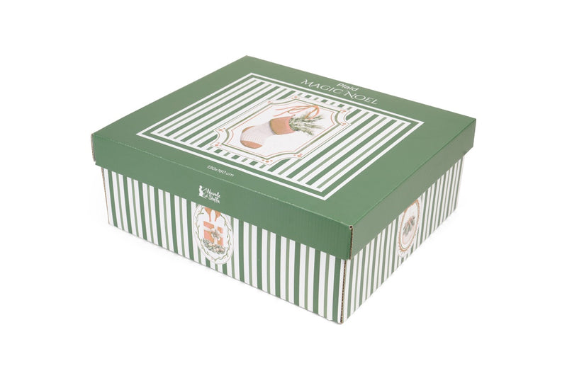 NUVOLE DI STOFFA Plaid Natalizio "MAGIC NOËL" 130x160 cm con Gift Box — 2 Varianti Assortite