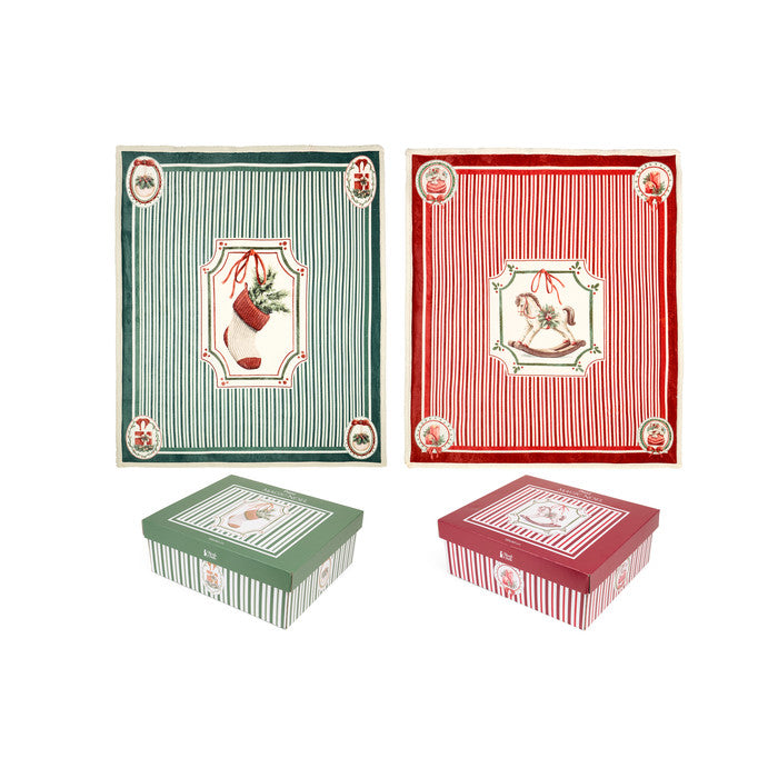 NUVOLE DI STOFFA Plaid Natalizio "MAGIC NOËL" 130x160 cm con Gift Box — 2 Varianti Assortite