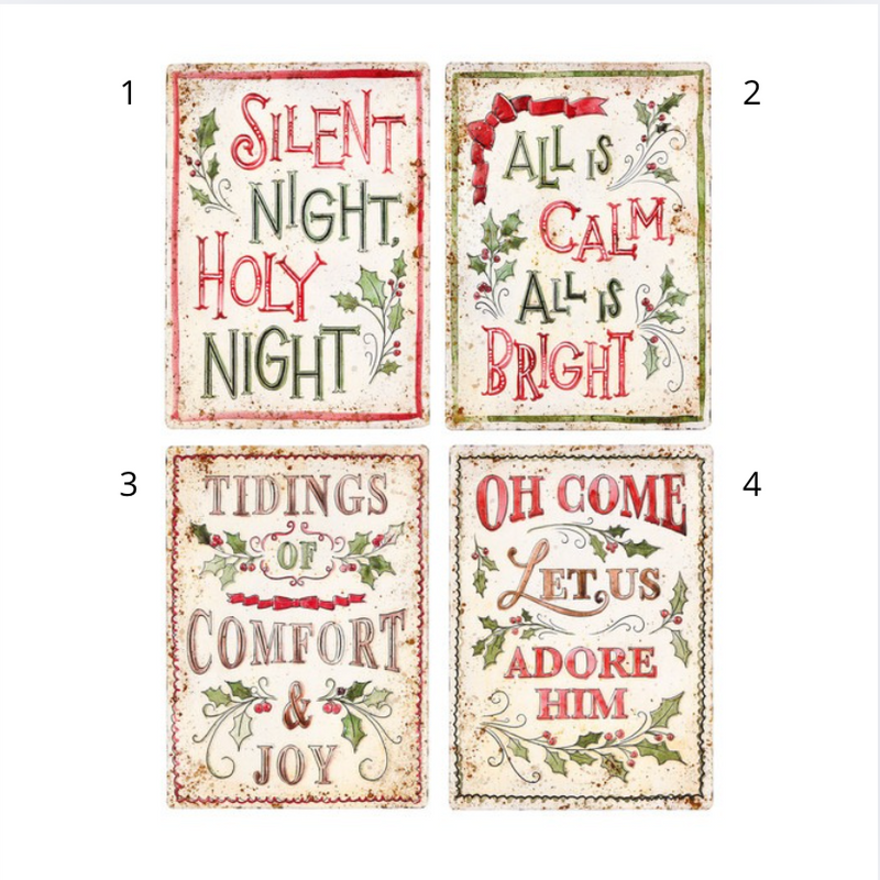 NUVOLE DI STOFFA Quadro in Metallo con Scritte