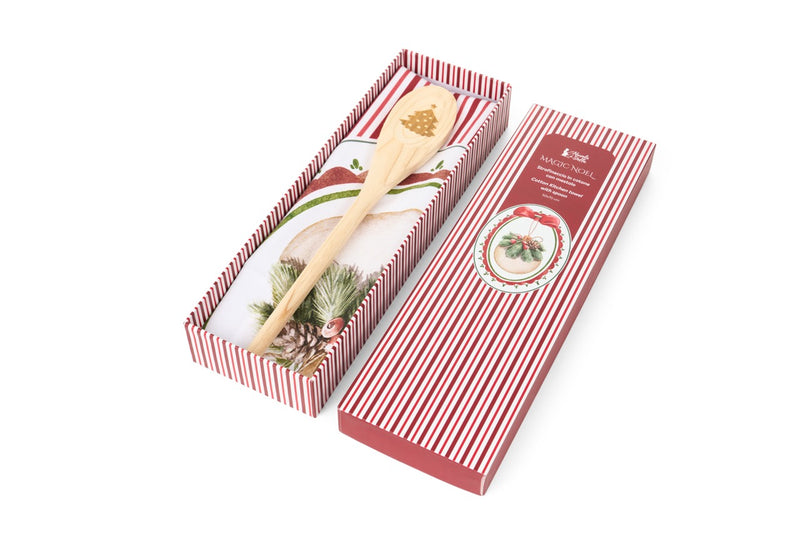 NUVOLE DI STOFFA Set Natalizio Strofinaccio E Mestolo In Scatola Regalo