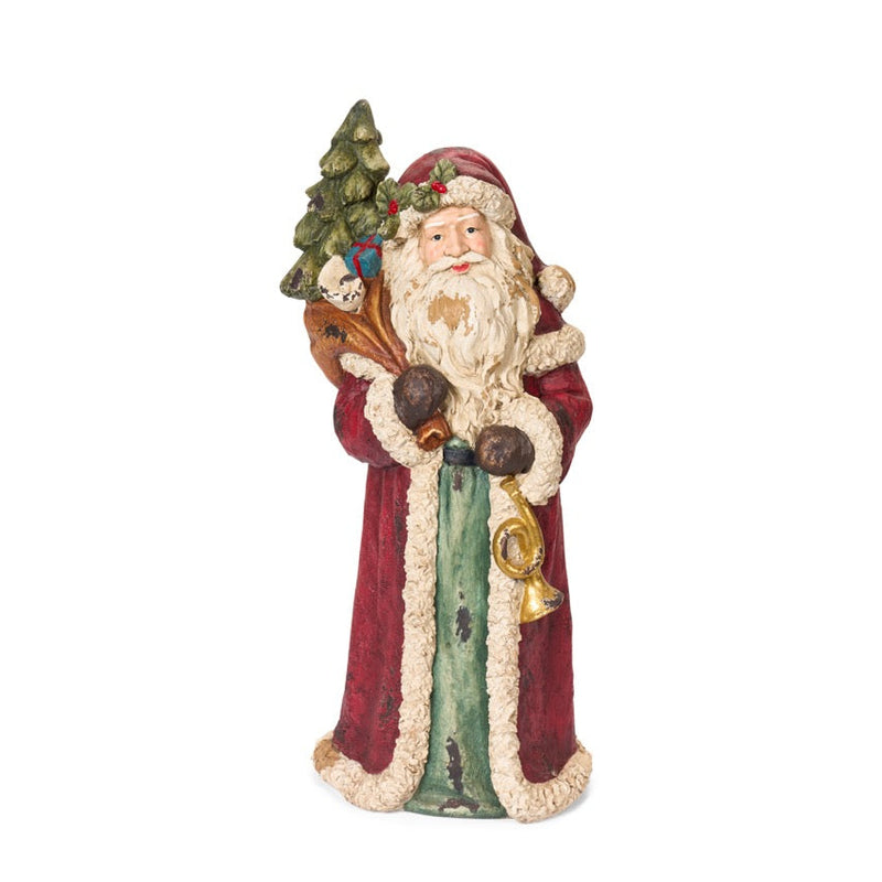 NUVOLE DI STOFFA Babbo Natale con Sacco in Resina Vintage 40x29x83 cm