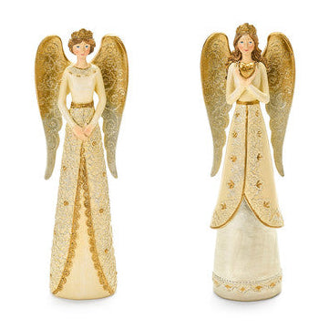 NUVOLE DI STOFFA Angelo in Resina Oro