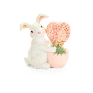 NUVOLE DI STOFFA Coniglio Bianco con Fiori Rosa