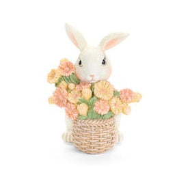 NUVOLE DI STOFFA Coniglietti in Resina con Fiori