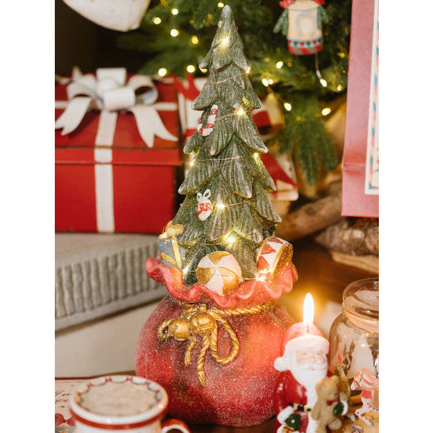 NUVOLE DI STOFFA Saccoccio con Albero di Natale in Resina