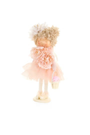 Bambola con tulle rosa 34 cm Nuvole di Stoffa – vista frontale con misure