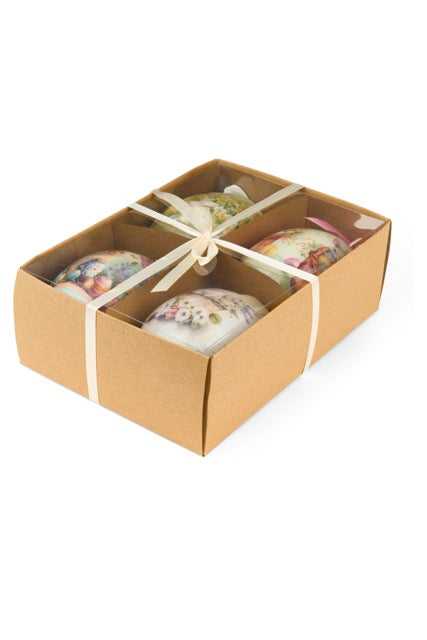 NUVOLE DI STOFFA Set 4 Uova Decorative Pasquali con Coniglietti