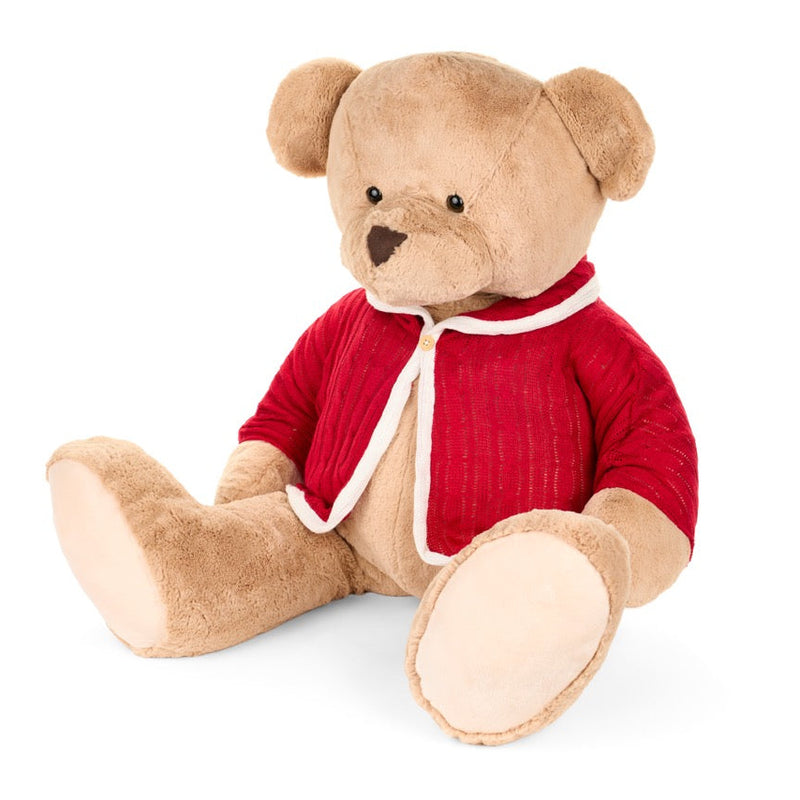 NUVOLE DI STOFFA Peluche Orso con Giacca Rossa "VINTAGE TOYS" 60cm