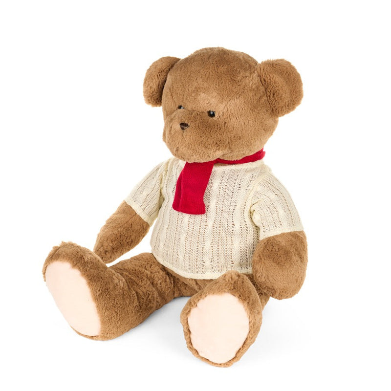 NUVOLE DI STOFFA Peluche Orso con Maglione Bianco "VINTAGE TOYS" 40cm