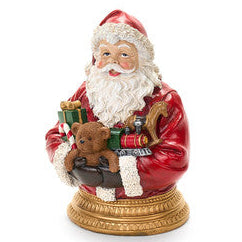 NUVOLE DI STOFFA Busto Babbo Natale con Giocattoli in Resina