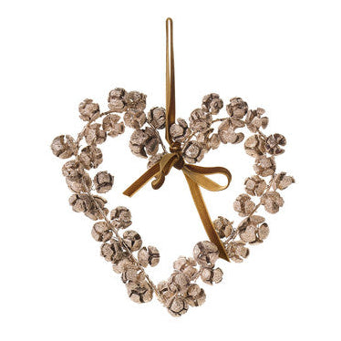 NUVOLE DI STOFFA Cuore Pigne Grande Oro in Metallo